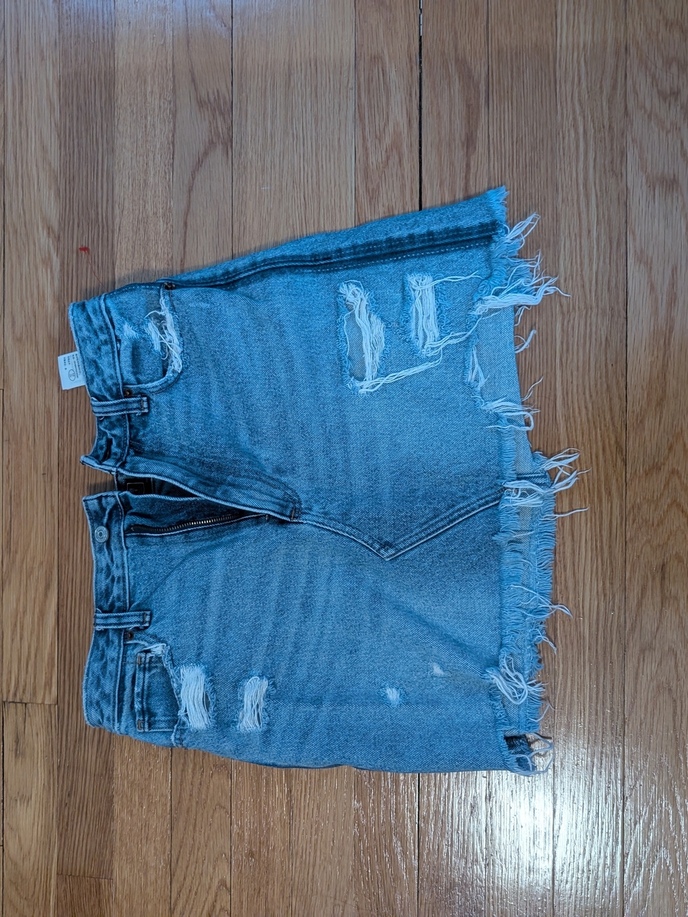 Abercrombie & Fitch Light Blue Distressed Denim Shorts